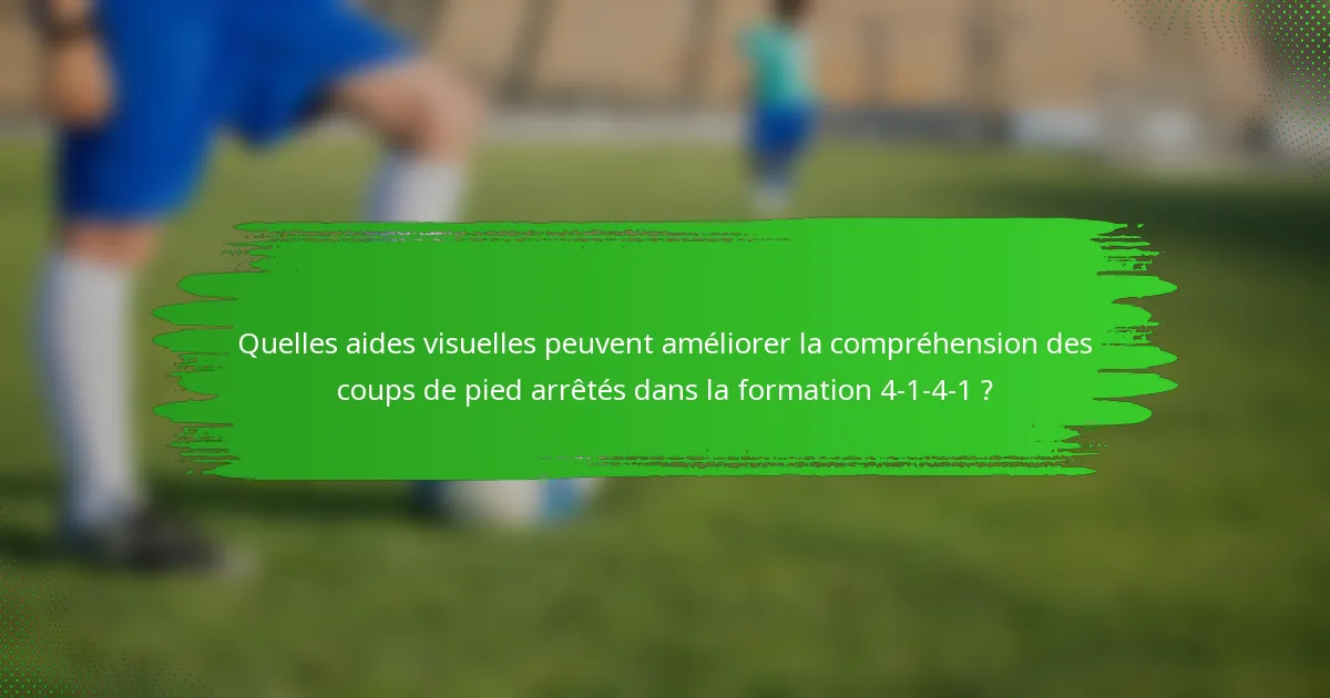 Quelles aides visuelles peuvent améliorer la compréhension des coups de pied arrêtés dans la formation 4-1-4-1 ?
